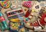 mix collage animated style images and video